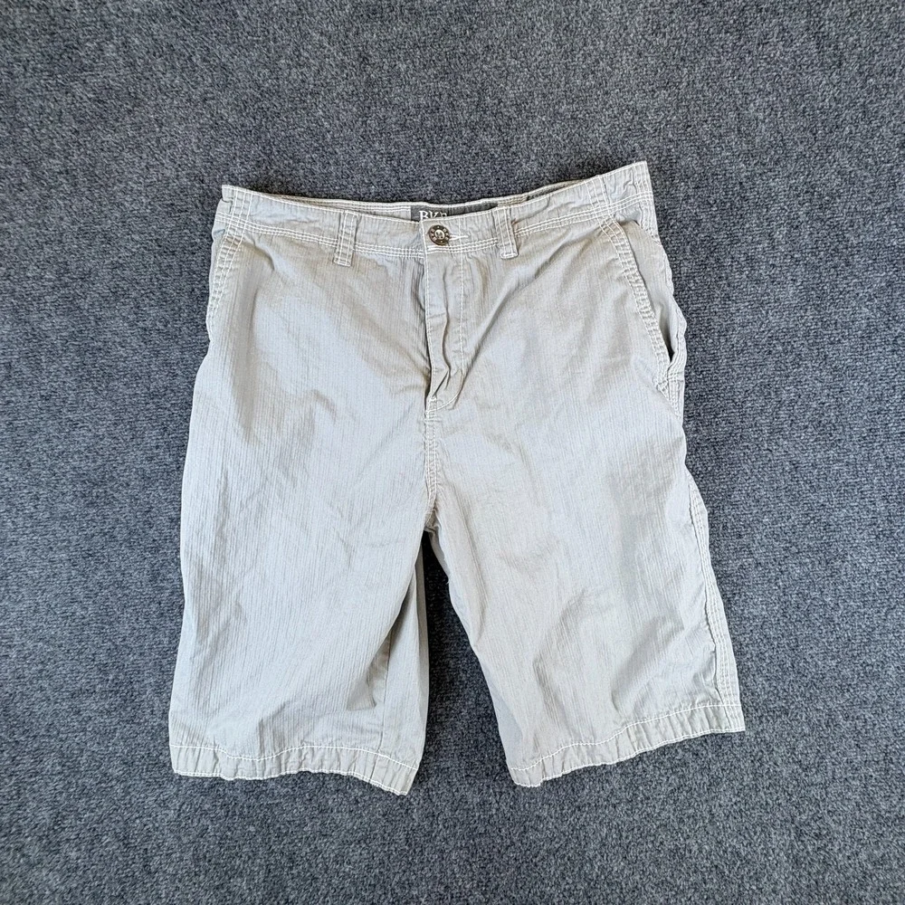 BKE Buckle Sloane Chino Shorts Mens 32x10.5 Slate Cotton Standard Fit Flat Front